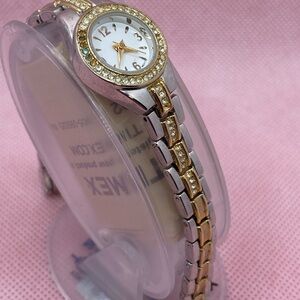 Women's Gold and Silver Crystal Watch